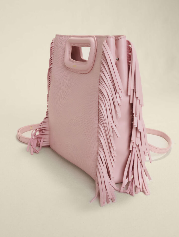 Lizard effect embossed leather M