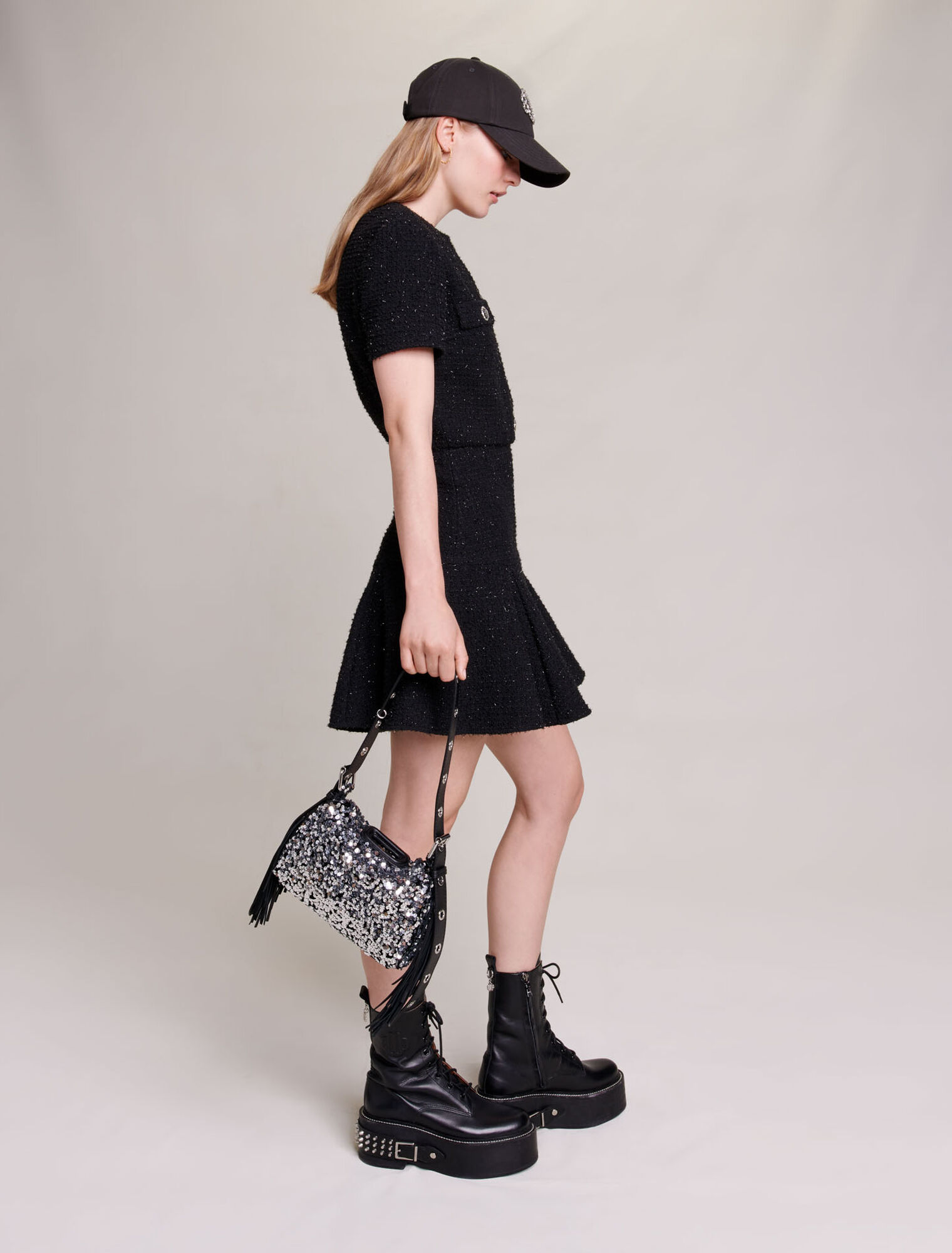 Robe courte en tweed