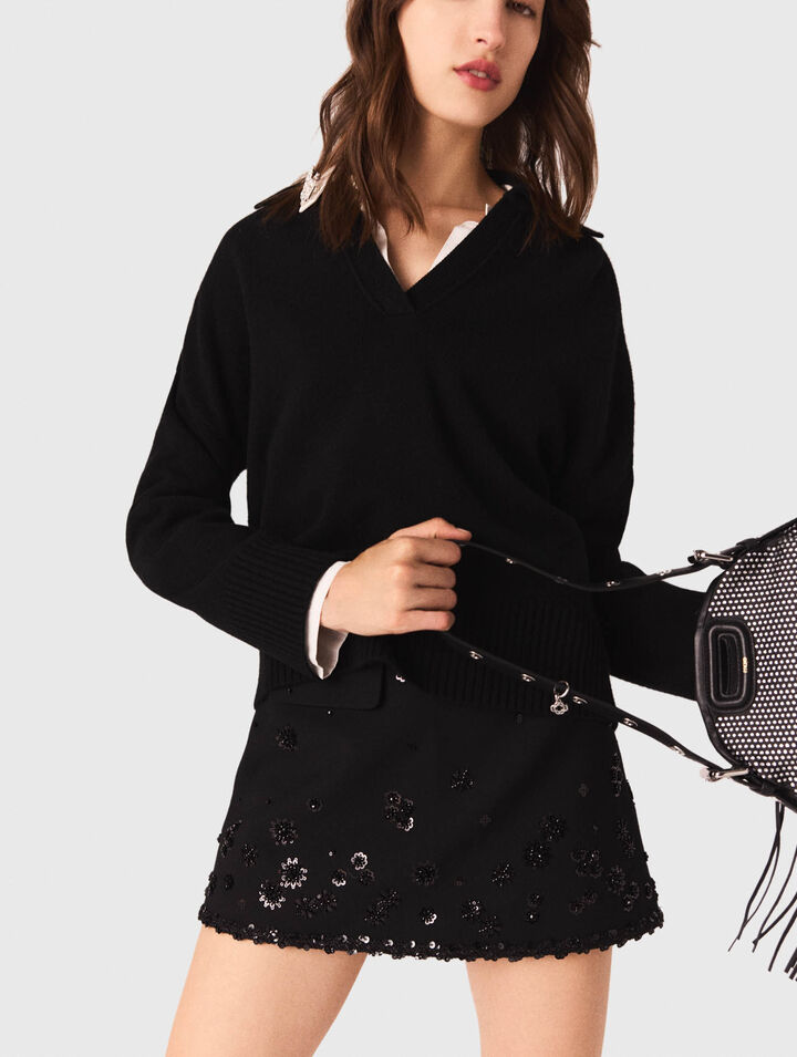 Cardigan à col polo ouvert