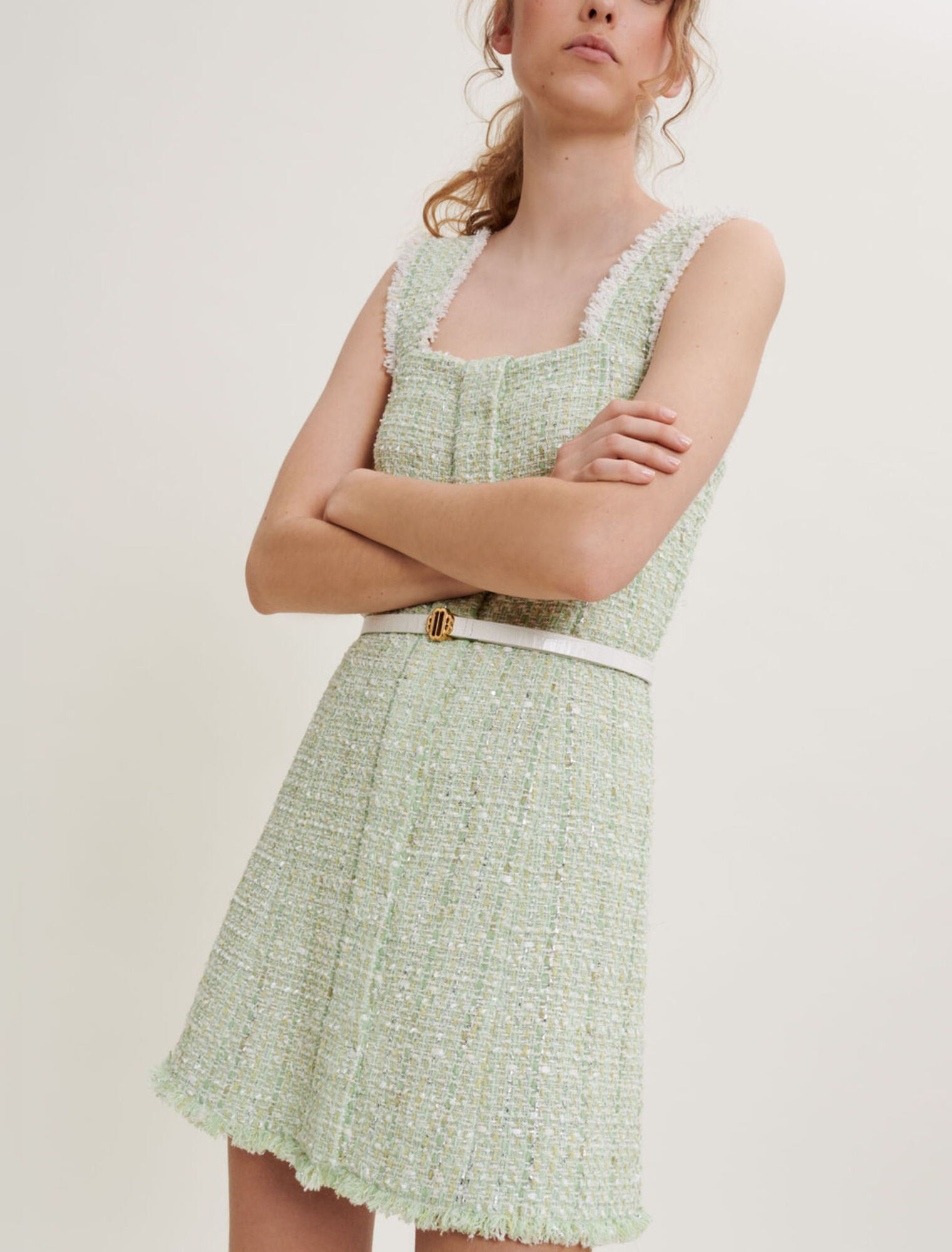 Shiny tweed dress