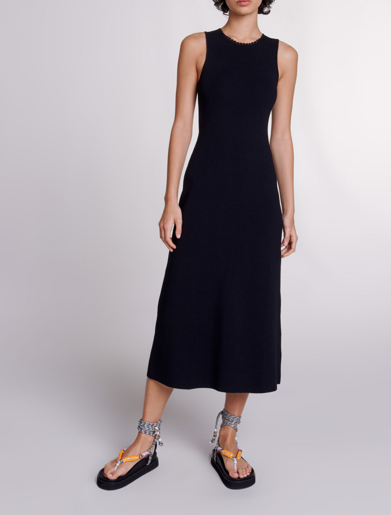 Cutaway knit maxi dress