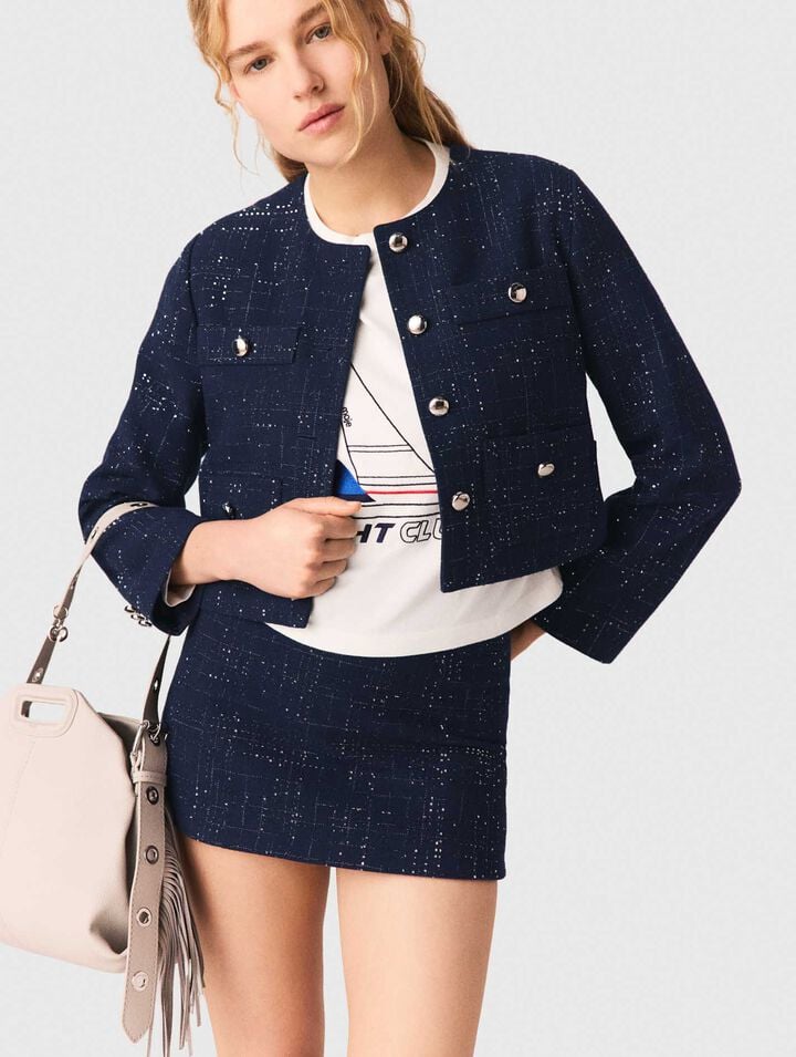 Short jacket with patch pockets
