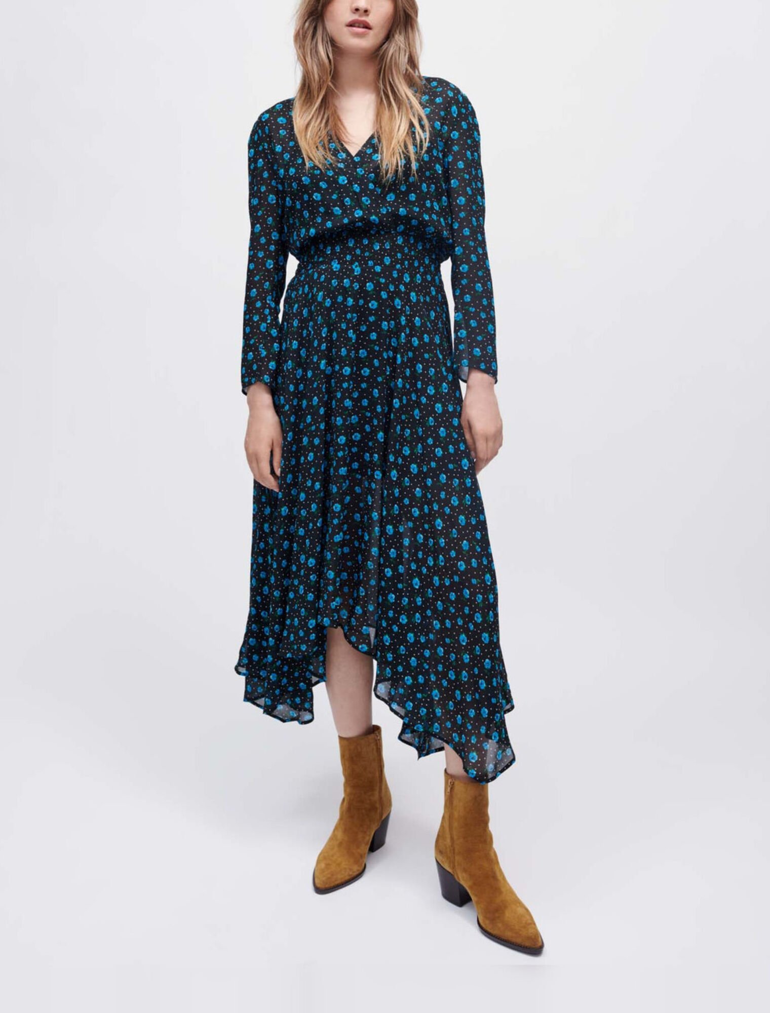 Leopard print chiffon dress
