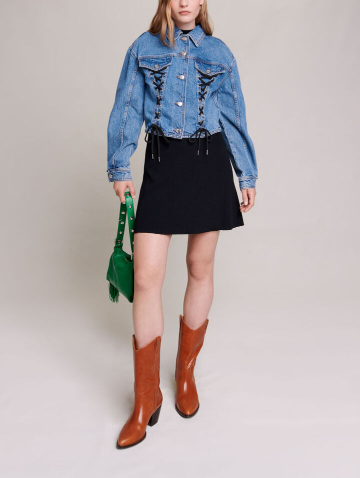 Blouson en jean à laçage