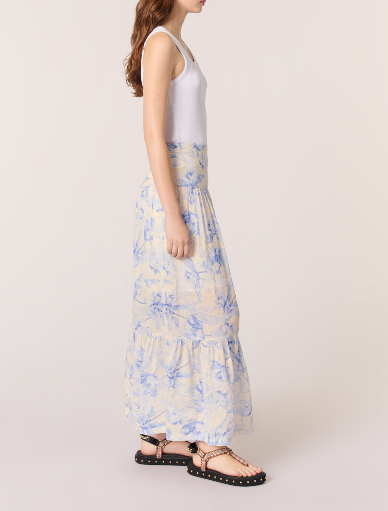 Jupe longue imprim&eacute; floral