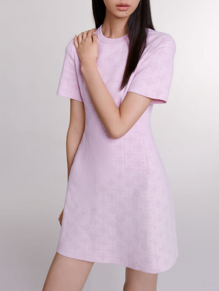 Robe courte en maille jacquard