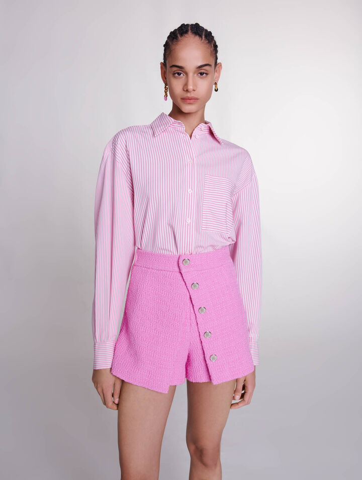 Short en tweed à pan
