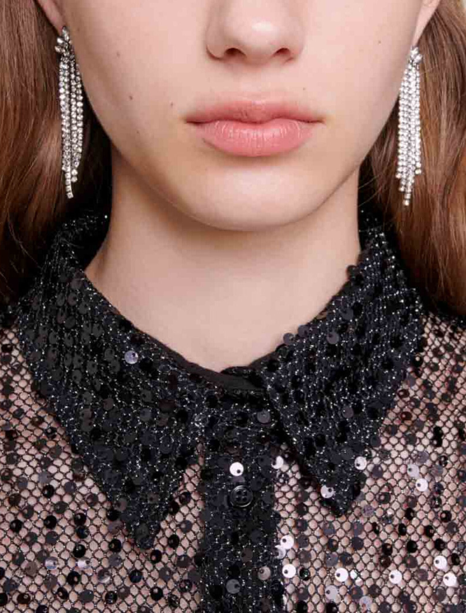 Chemise courte à sequins