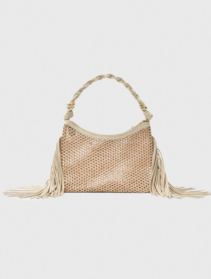 Sac hobo en mesh &agrave; franges