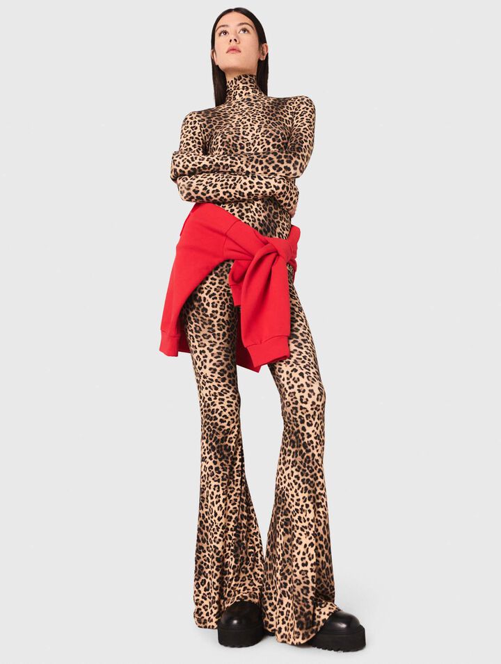 Flared leopard print leggings