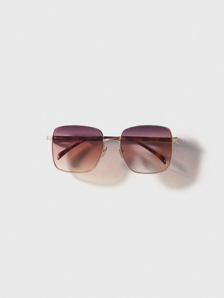 Lunettes rectangle en mix métal