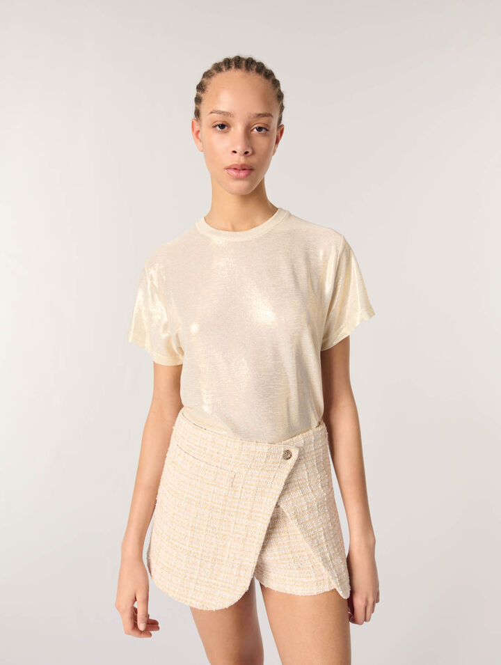 Short trompe l'œil en tweed