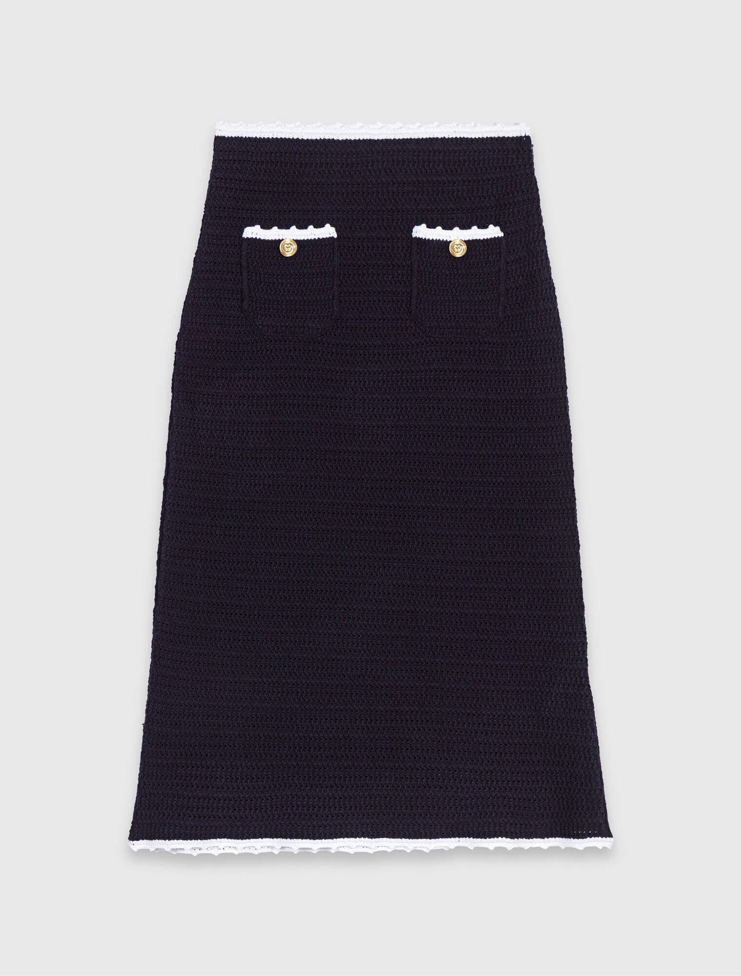 Jupe midi avec finitions en crochet