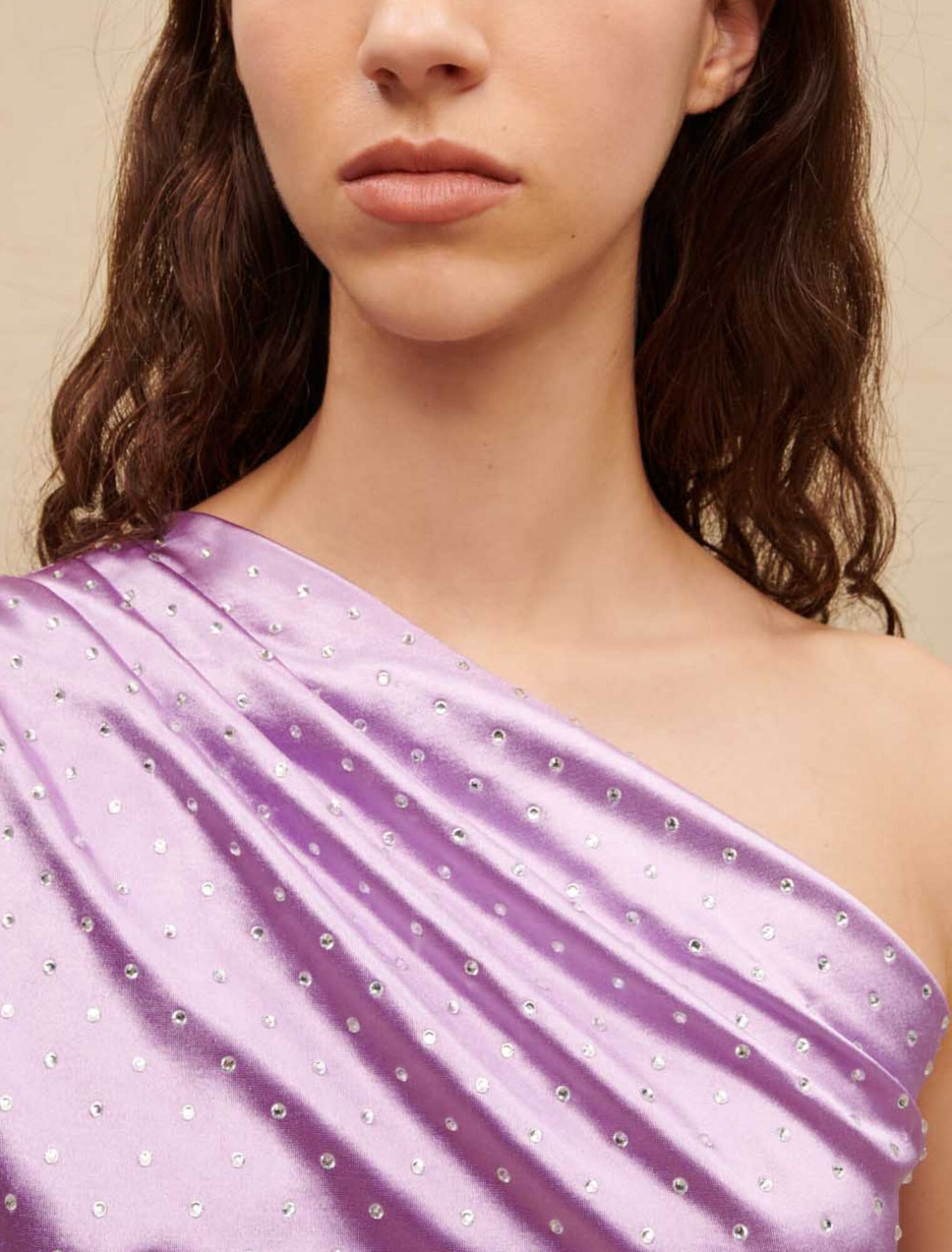 Asymmetrical satin dress