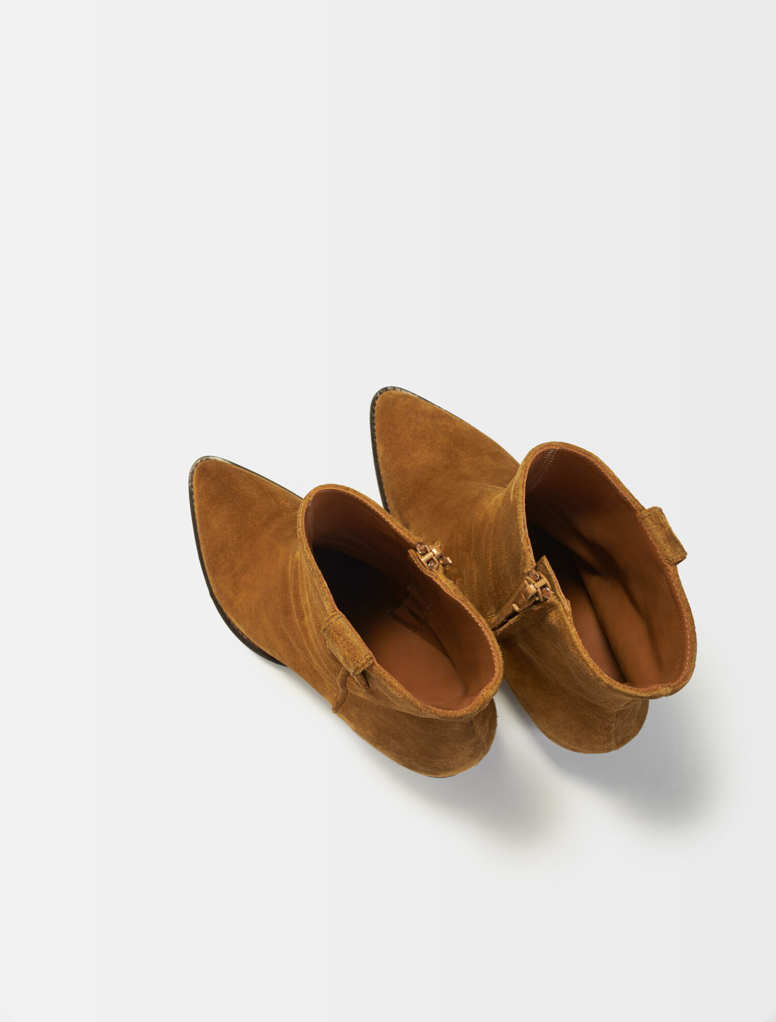 Camel suede boots