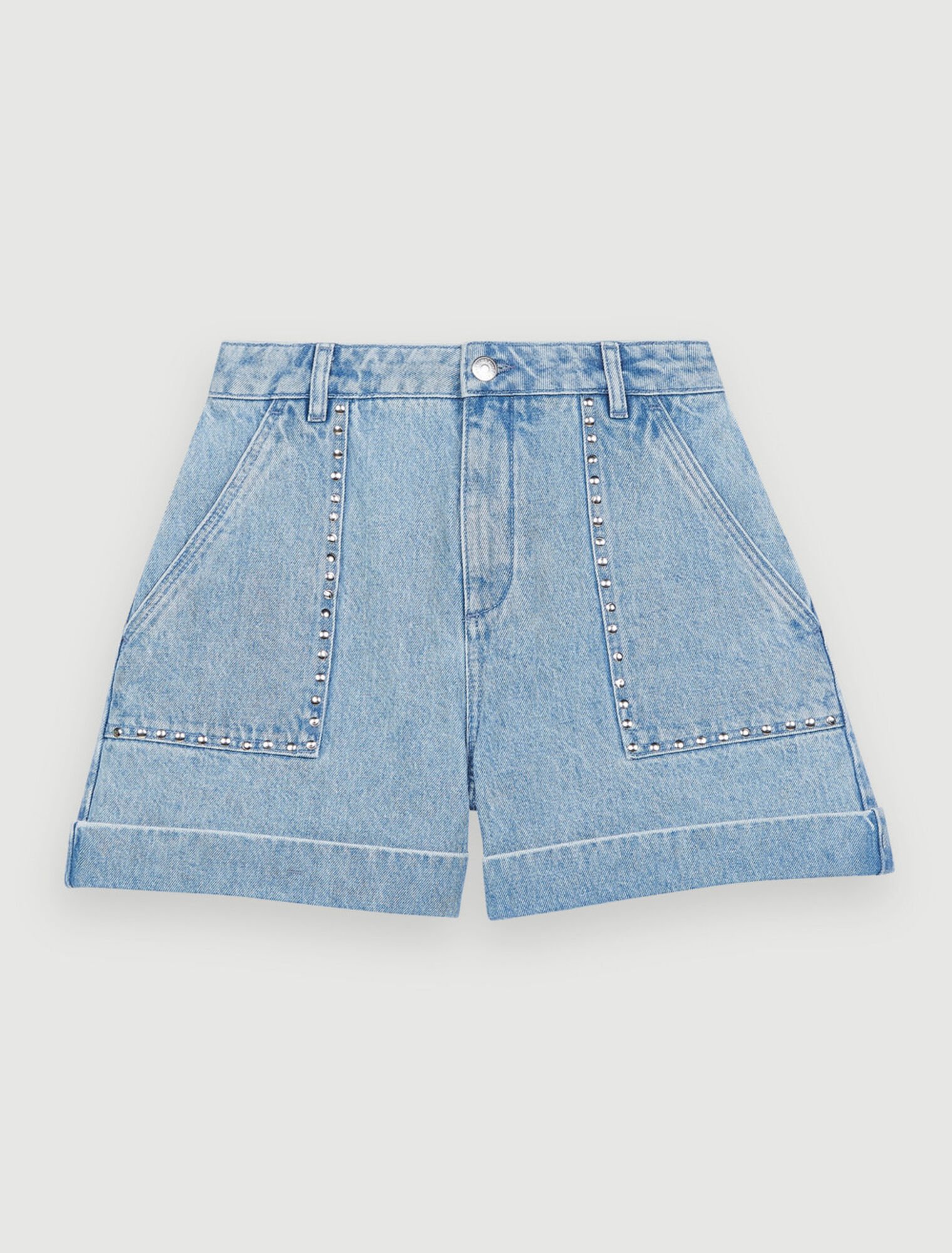 Denim shorts with studs