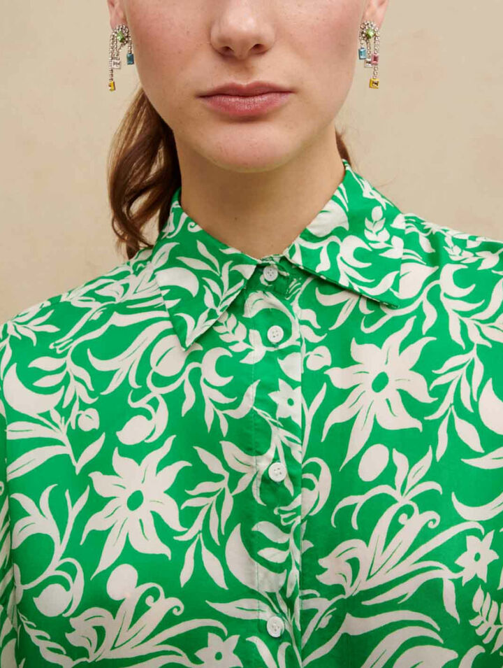 Chemise satinée imprimée