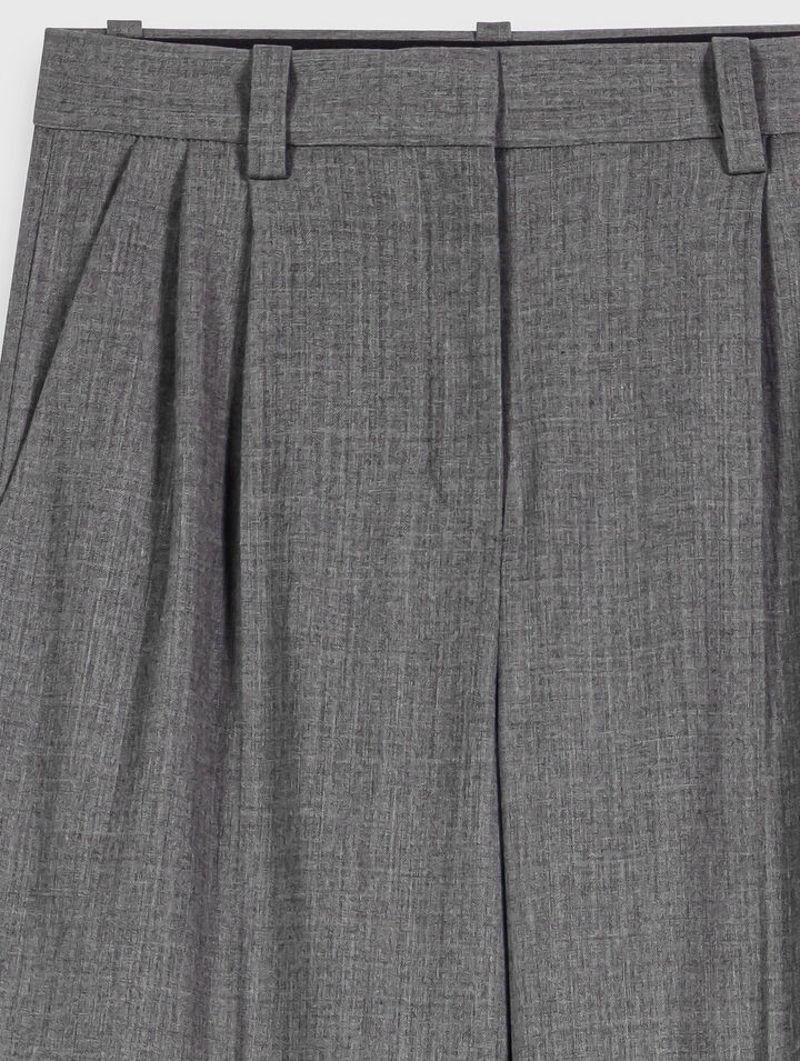Wide-leg drawstring trousers