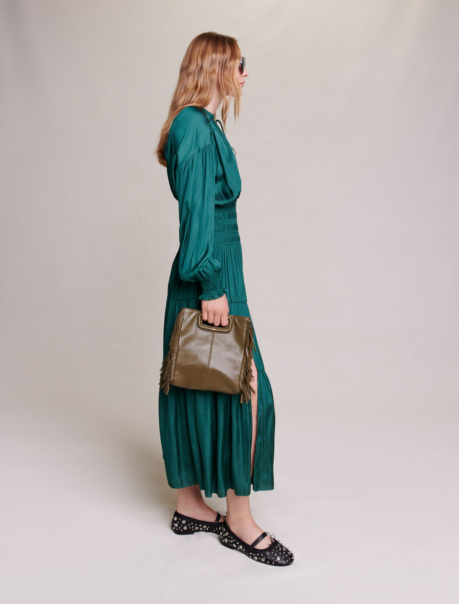 Robe longue en satin