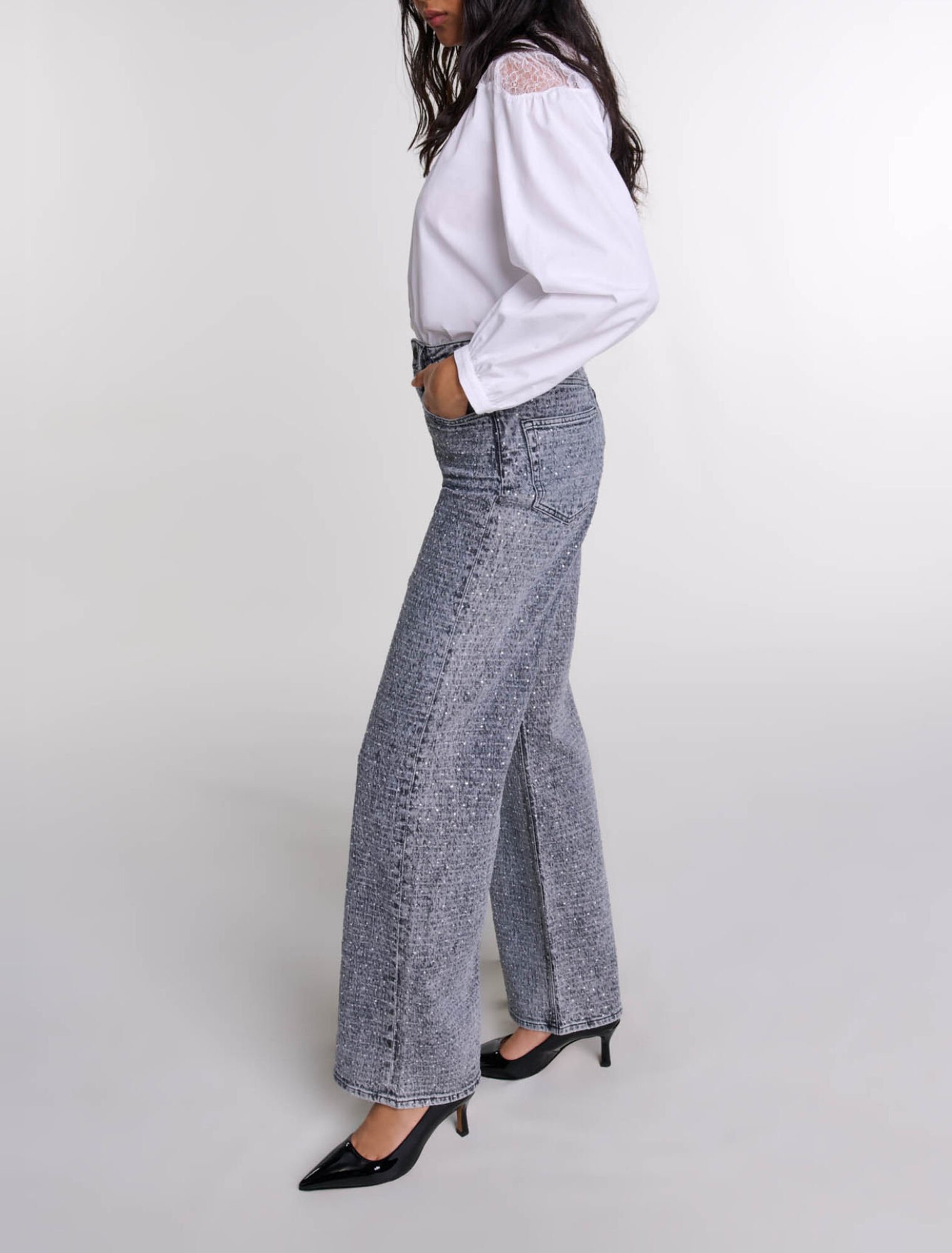 Jean orn&eacute; de strass