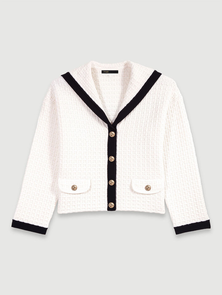 Cardigan contrasté à col