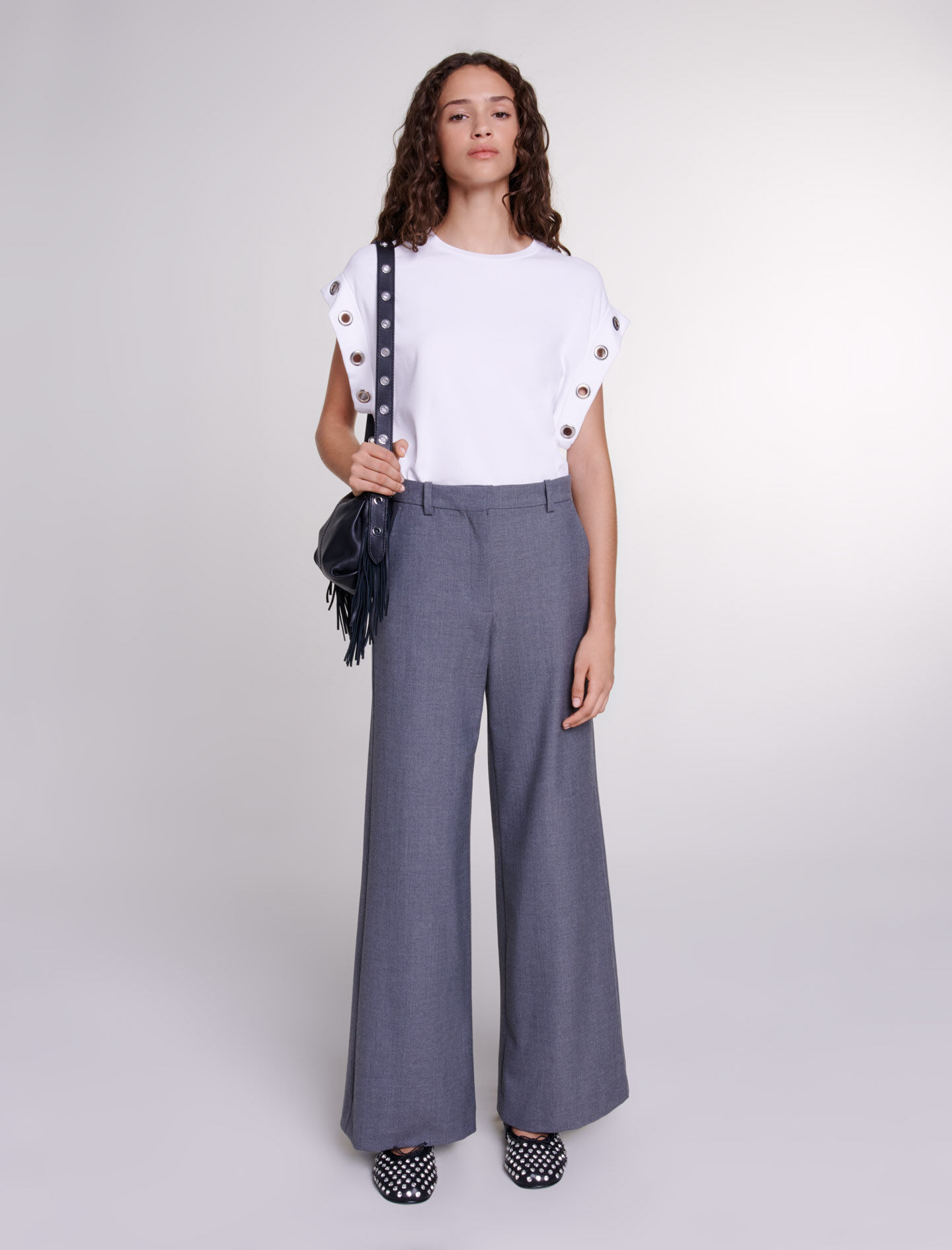 Wide leg trousers High waist trousers Maje