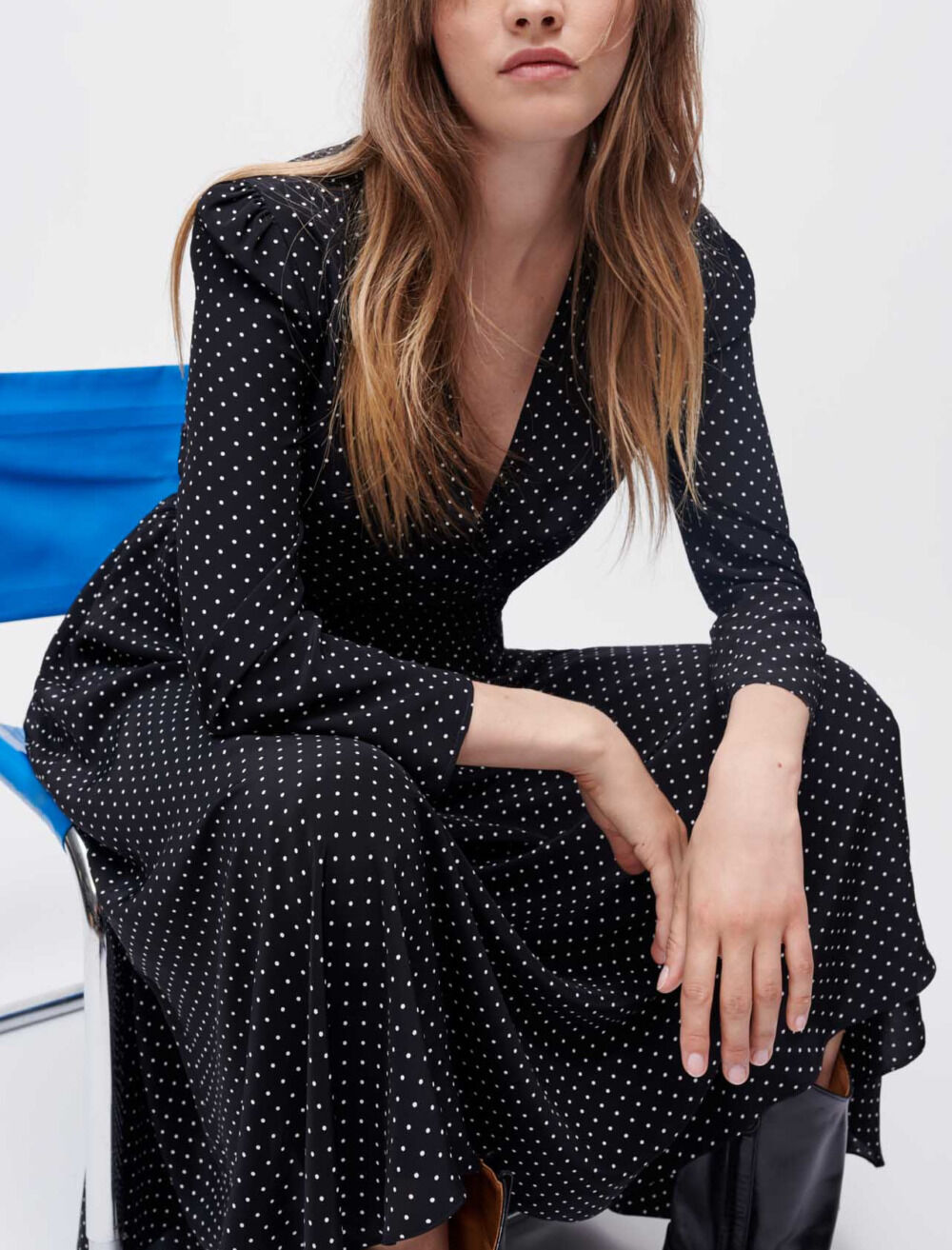 Robe longue à pois sale