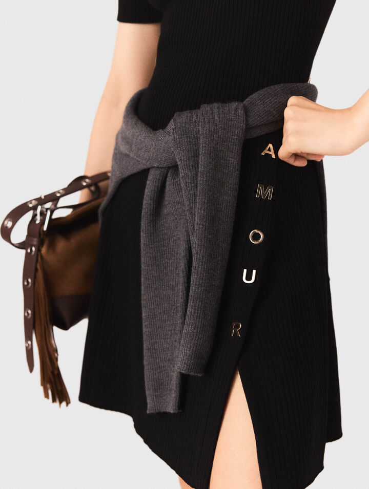 Short knit button dress