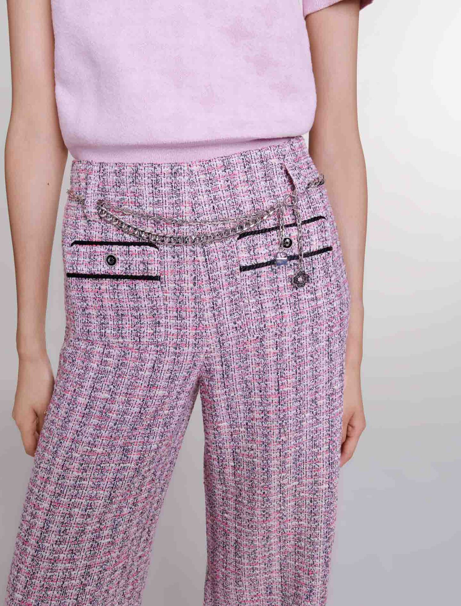 Pantalon large en tweed