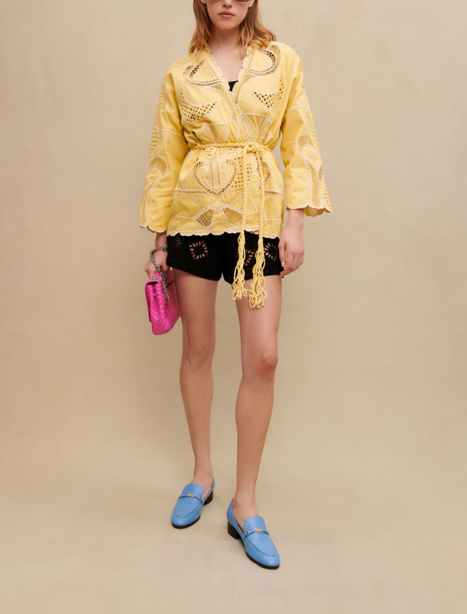Veste kimono brodée