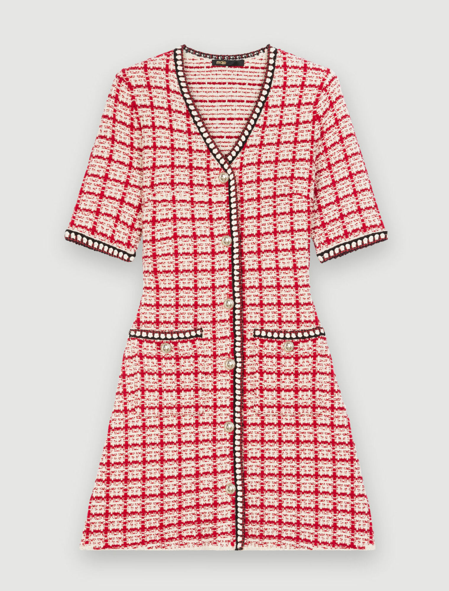 Robe en maille façon tweed à carreaux