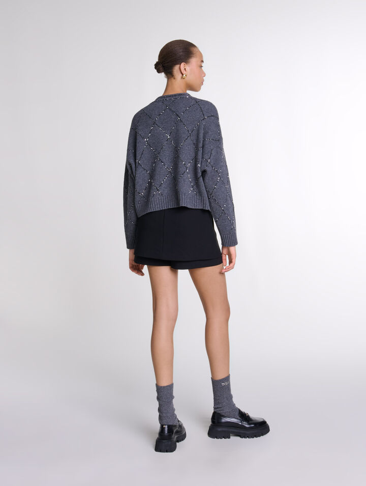 Gilet en maille à sequins