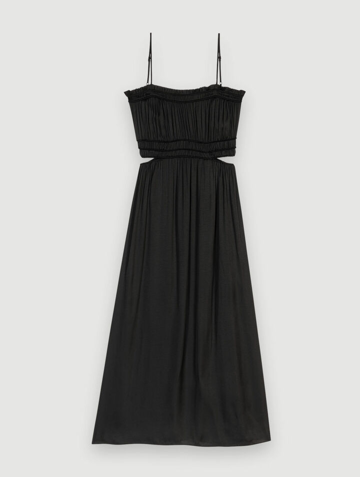 Robe longue satinée