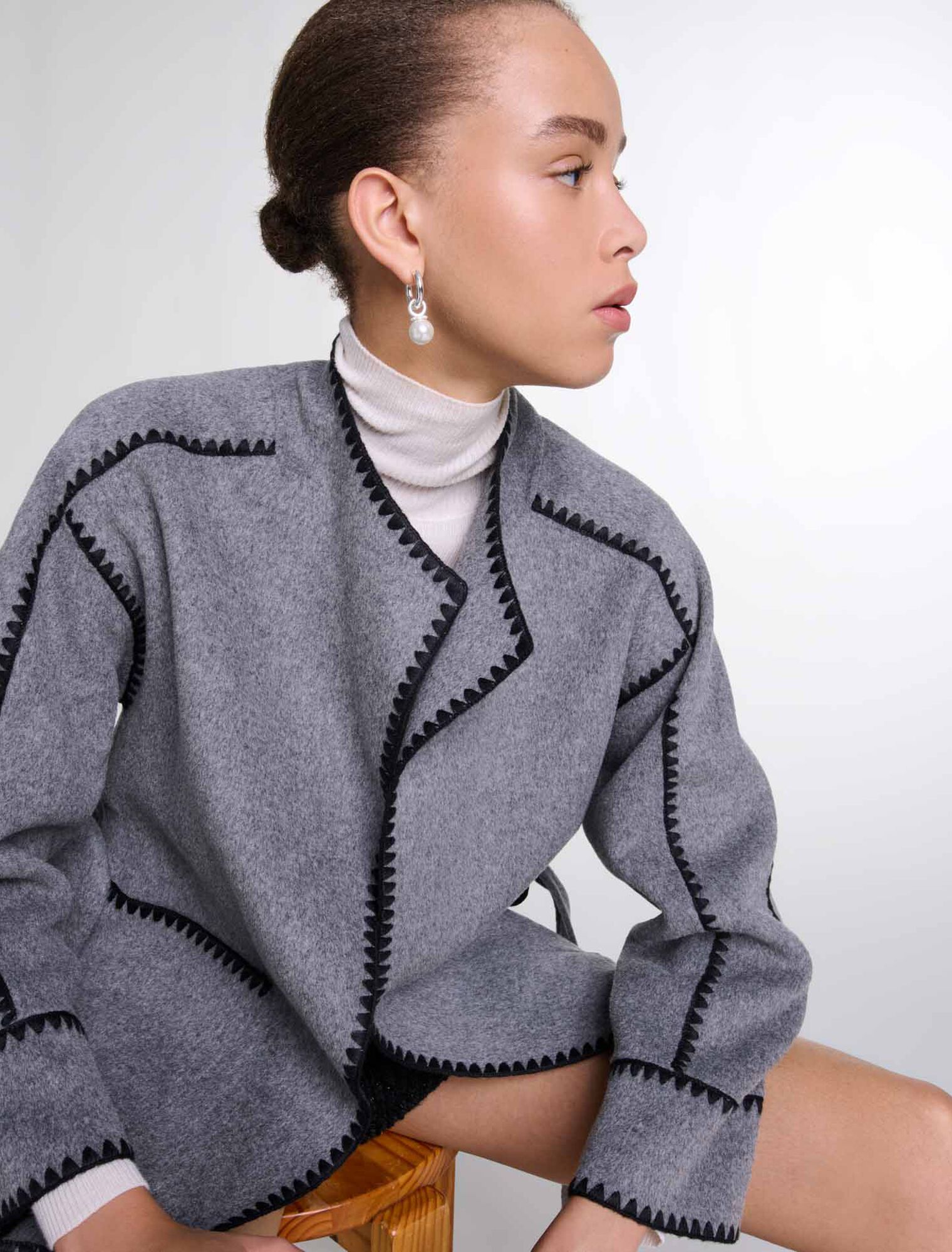 Manteau court double face