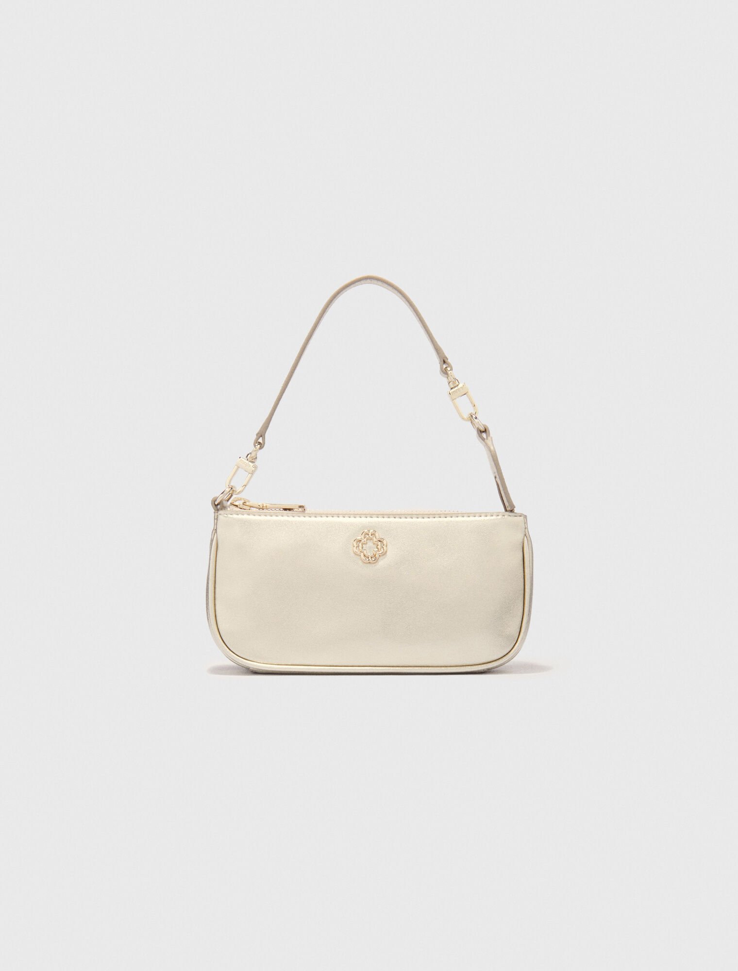 Metallic leather Sarah clutch bag