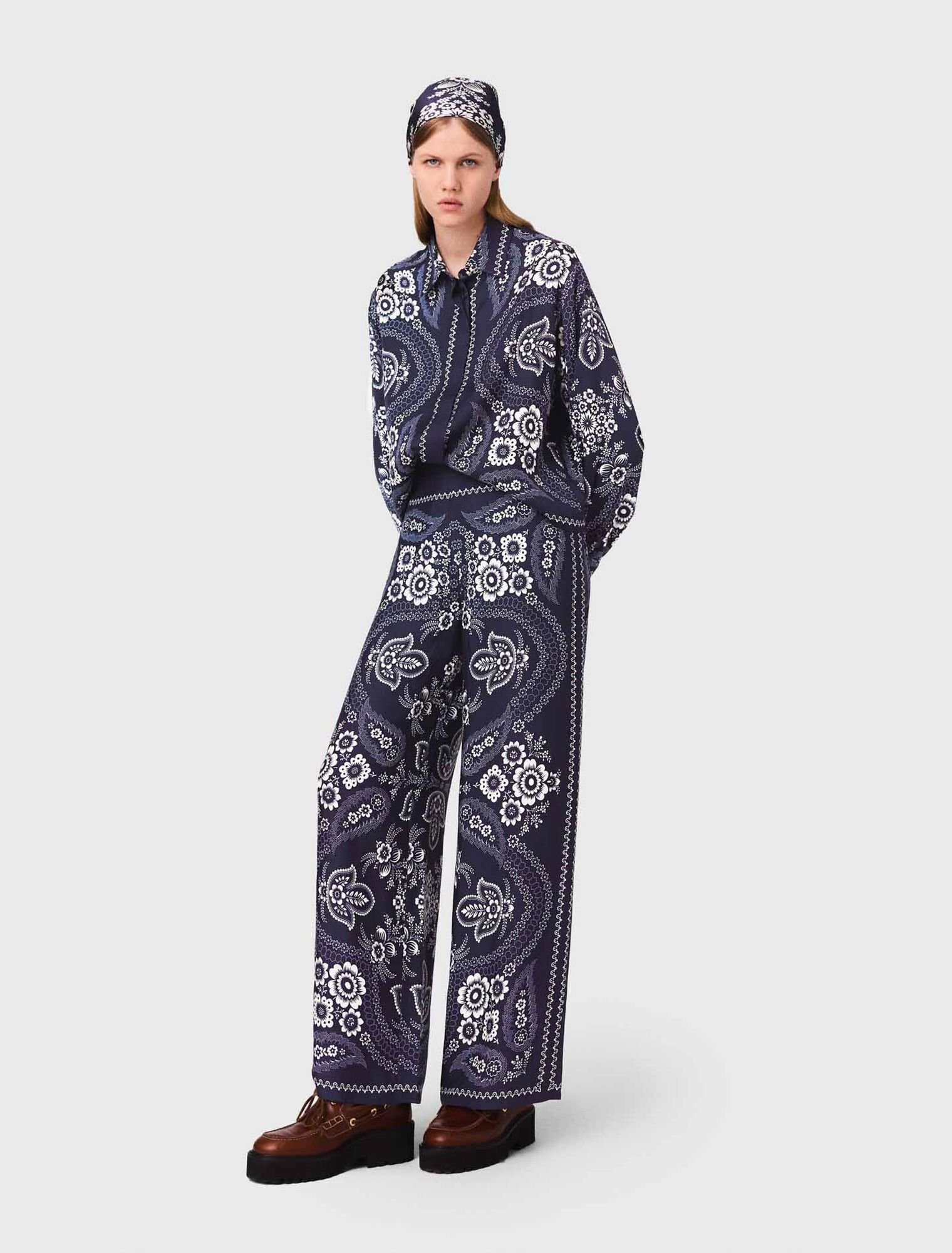 Flowing print trousers