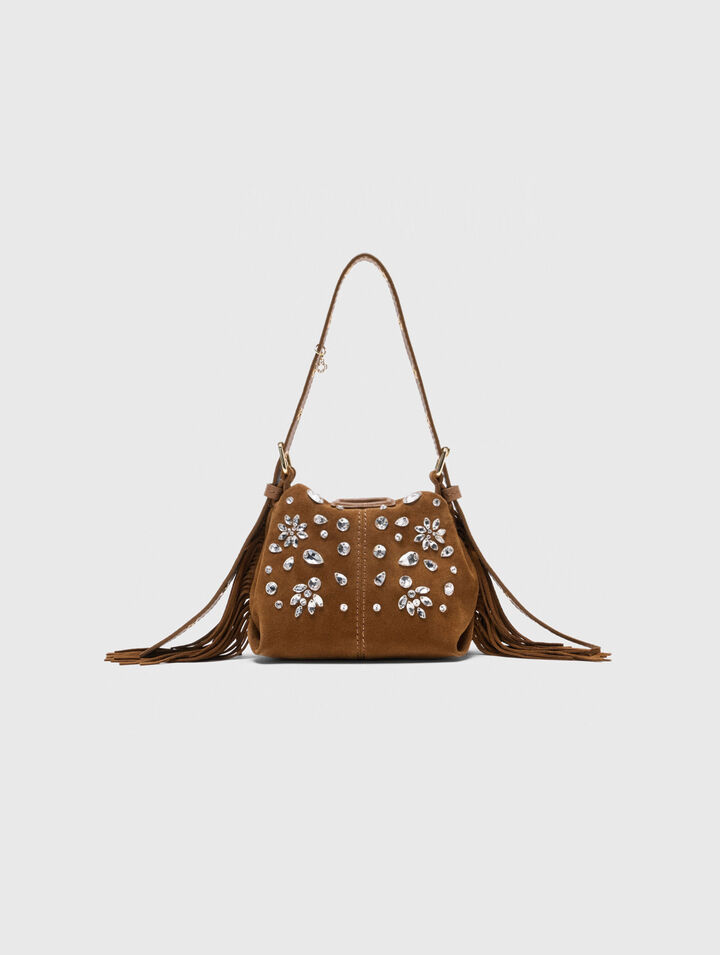 Sac Miss M micro en suède à strass