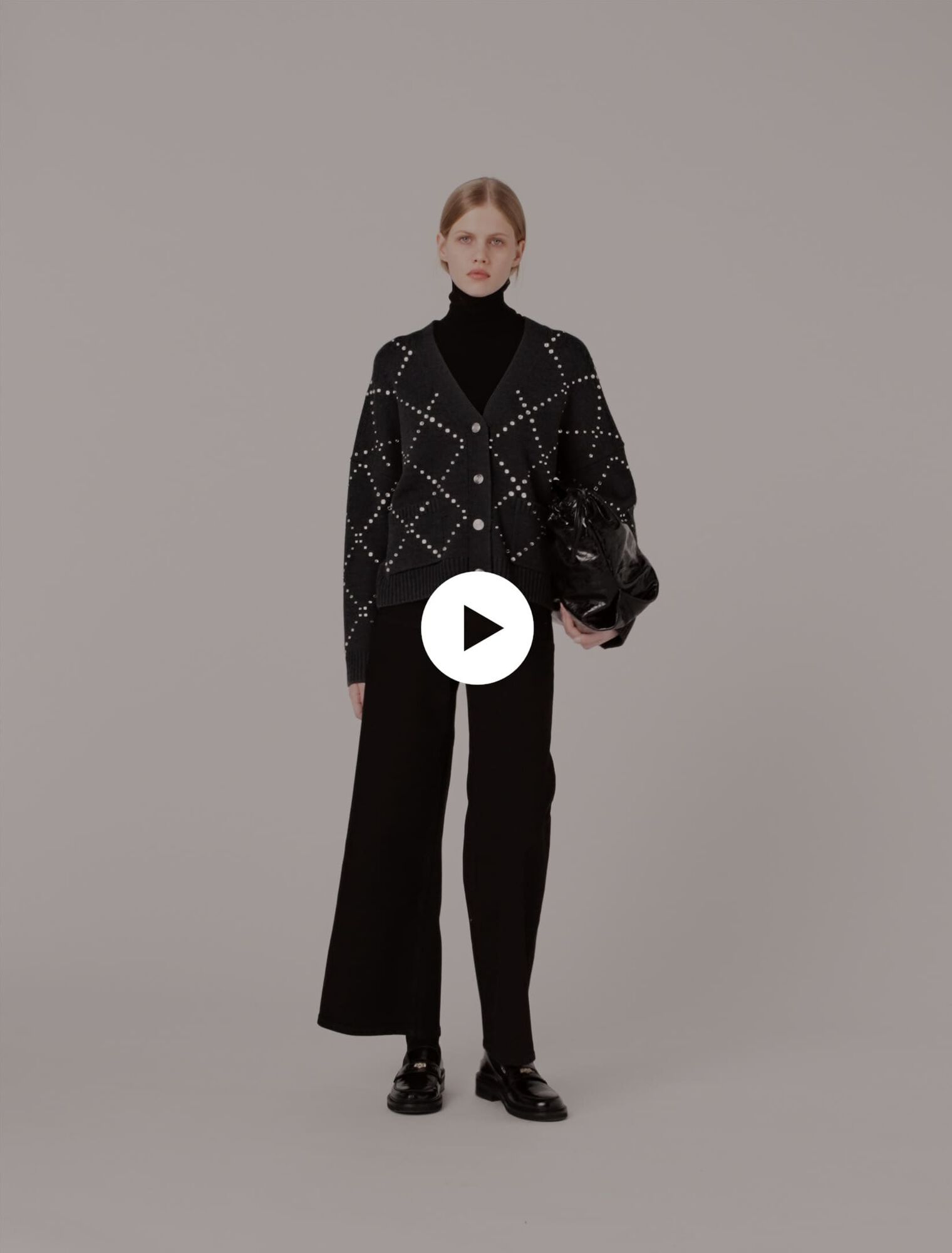 Cardigan à carreaux strassé