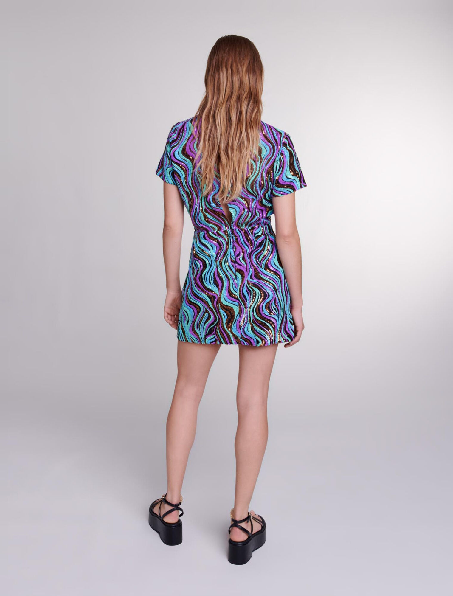 Trompe l'œil sequin mini dress