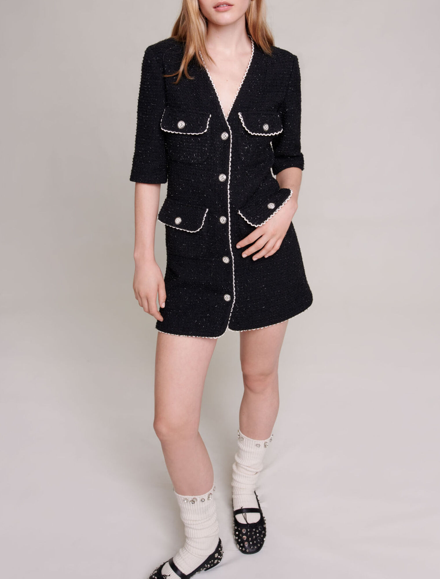 Robe courte en tweed