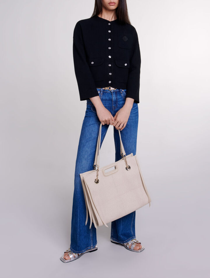 Cropped knit cardigan