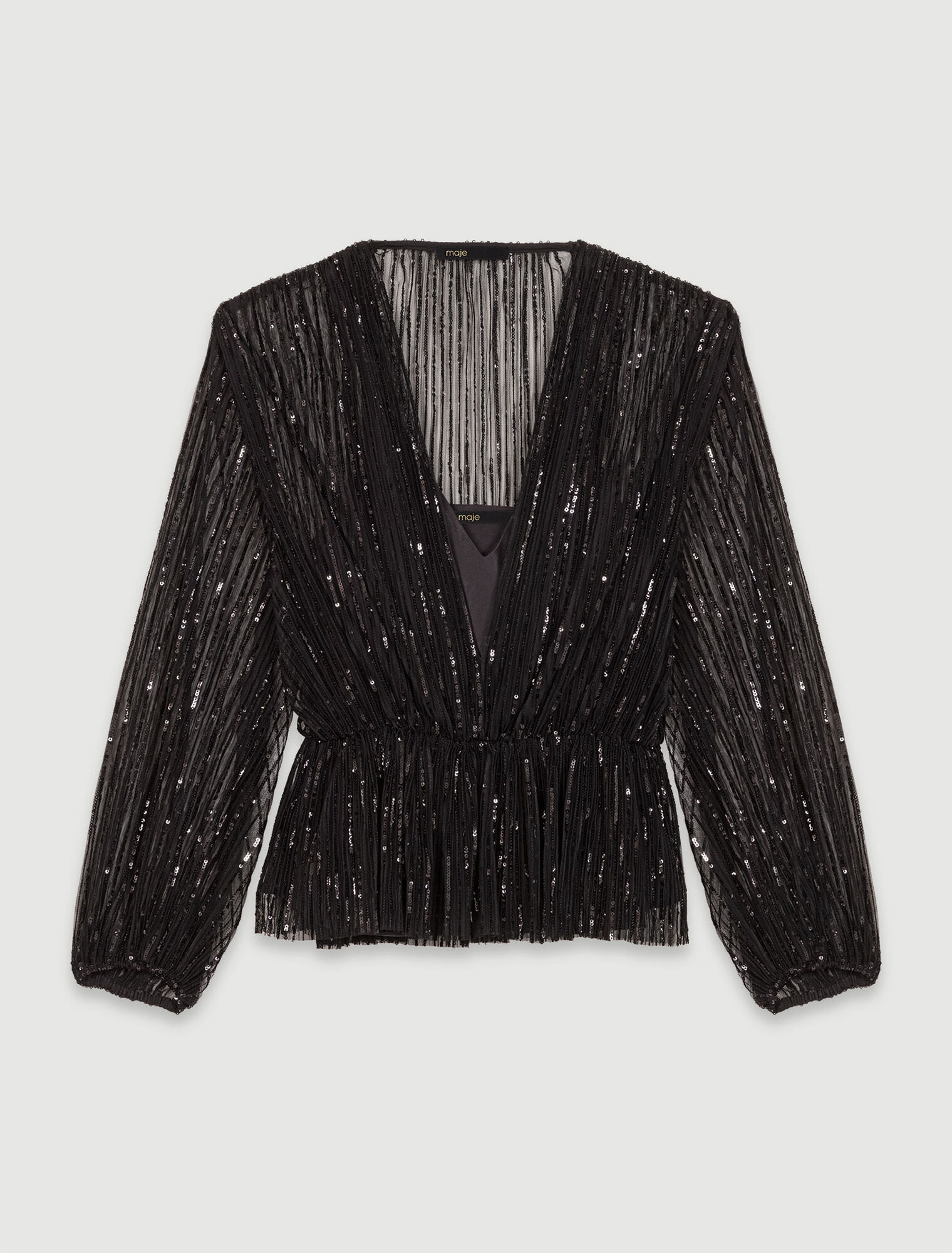 Top ceinturé à sequins