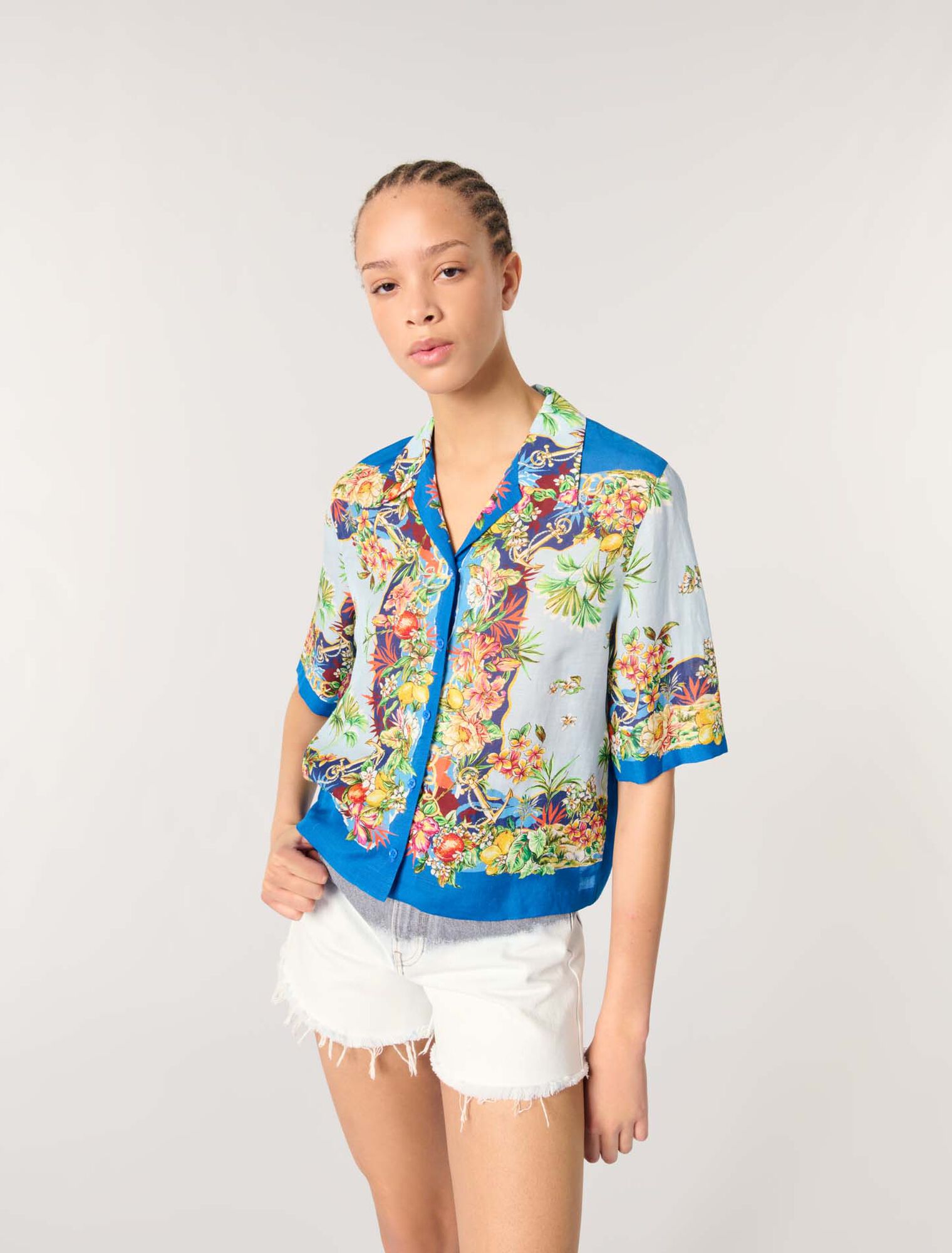 Chemise courte imprimée