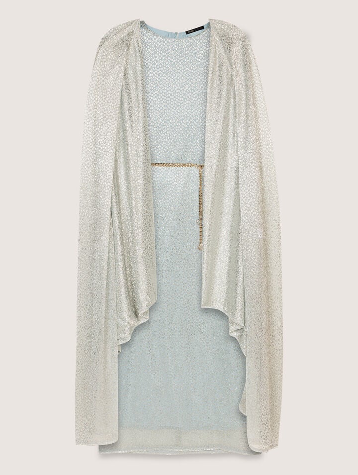 Lurex cape maxi dress