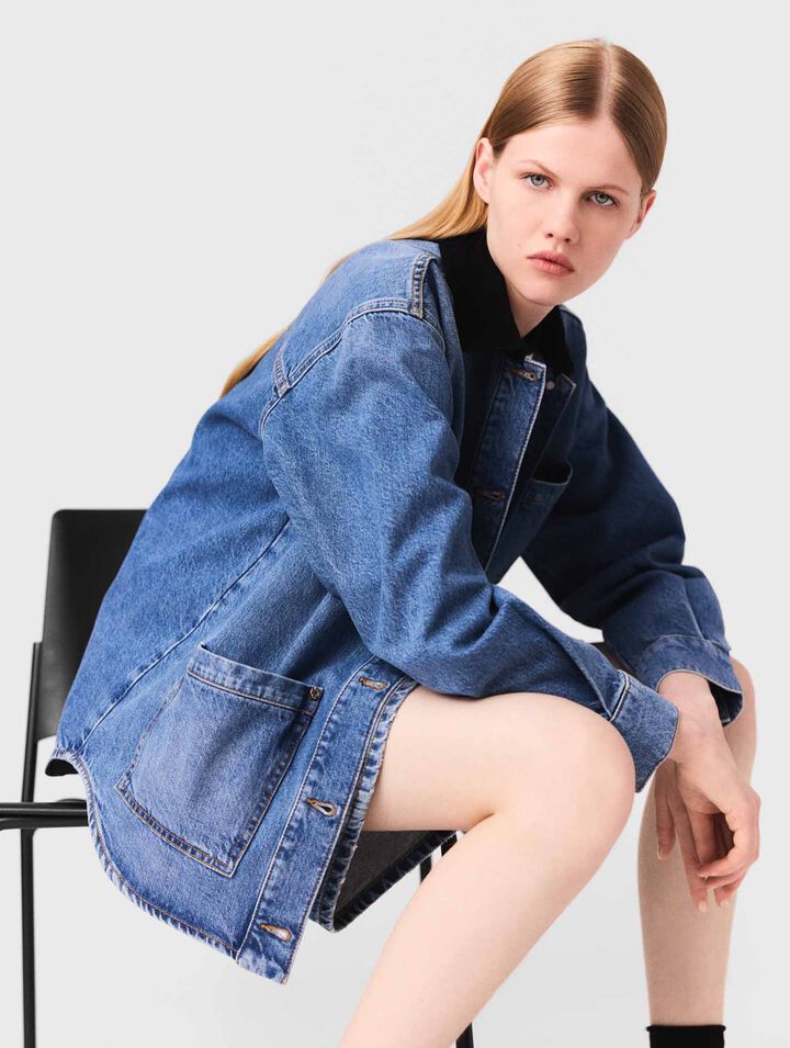 Veste en jean délavé