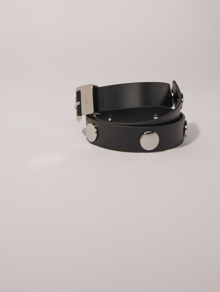 Ceinture en cuir à studs