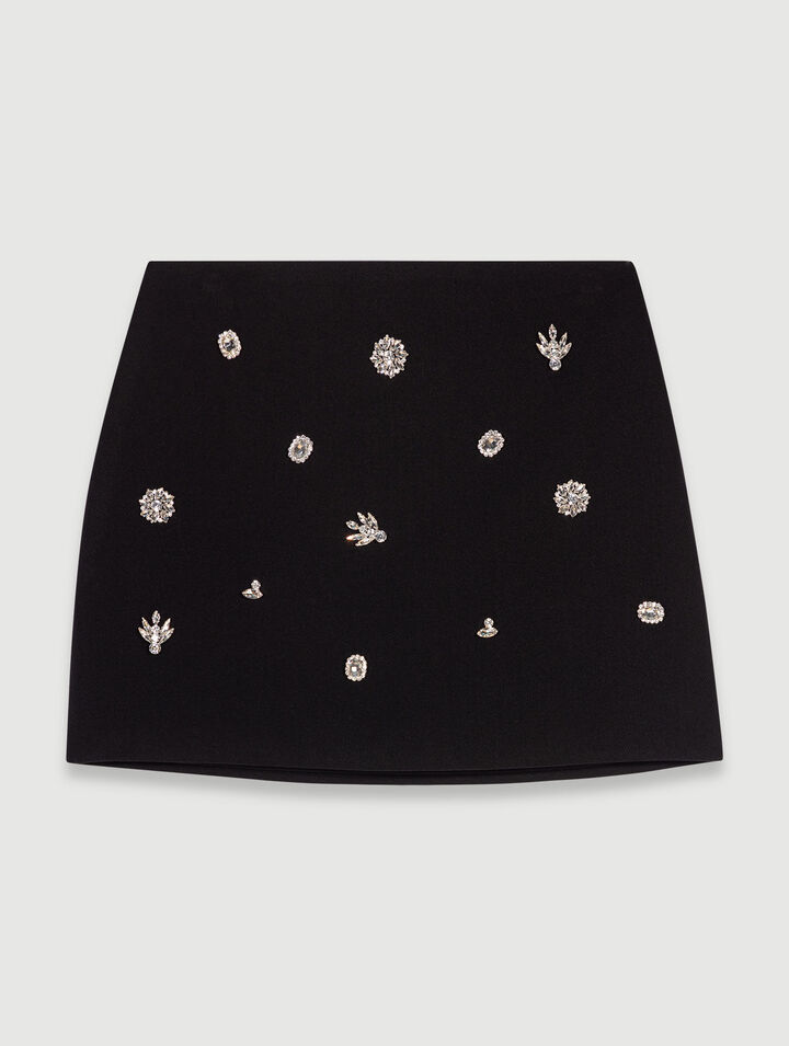 Short trompe l'œil à strass
