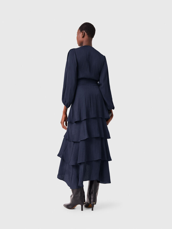 Robe longue &agrave; volants