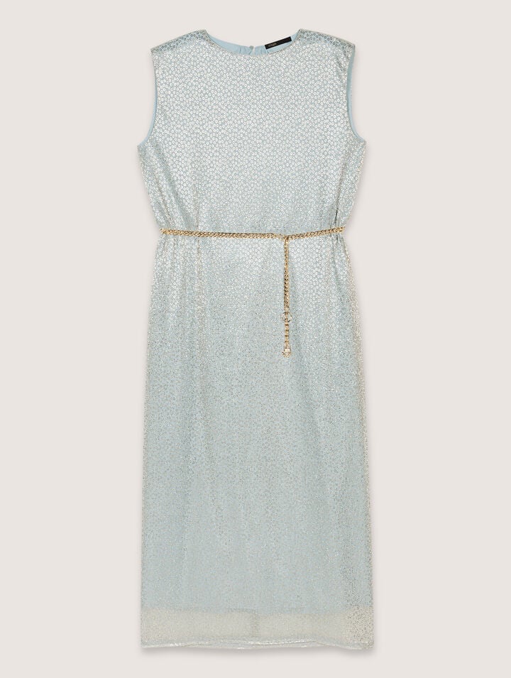 Lurex cape maxi dress