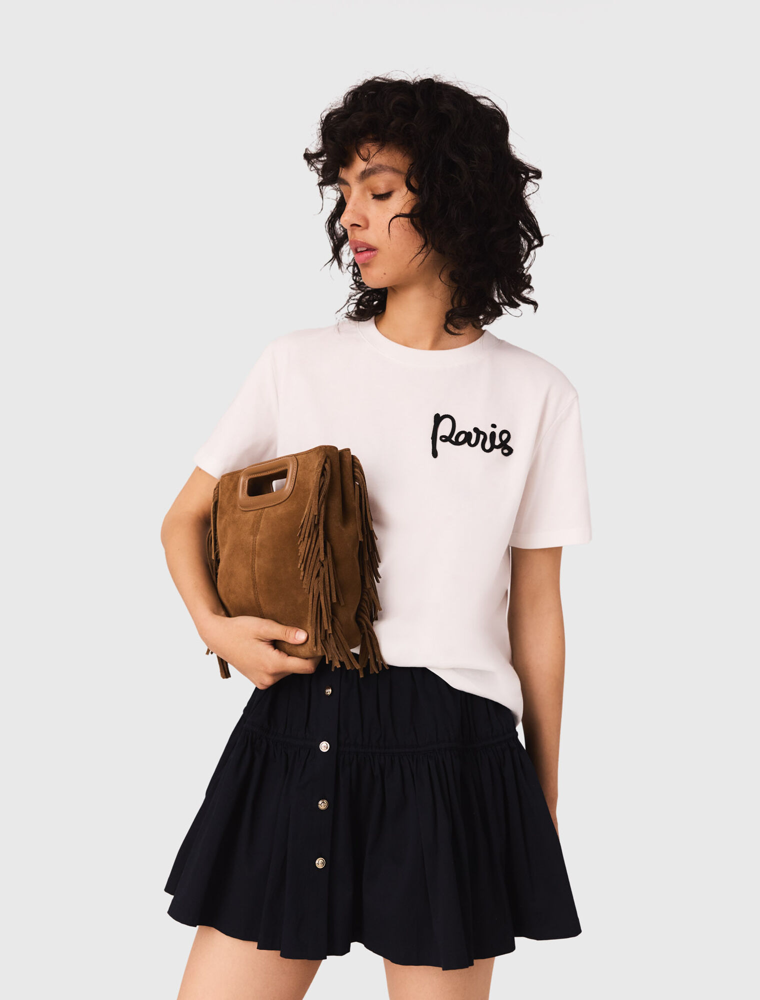 Tee shirt avec logo Paris brodé
